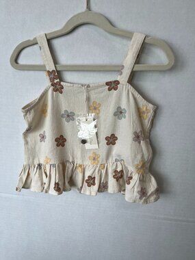 Girl - 6-7Y - NWT Rylee + Cru Cropped Peplum Tank in Leilani